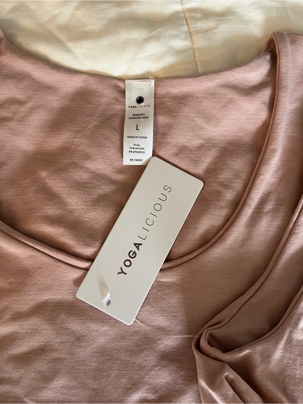 Yogalicious Rose Blush/gray Seamless Scoop Tank pack